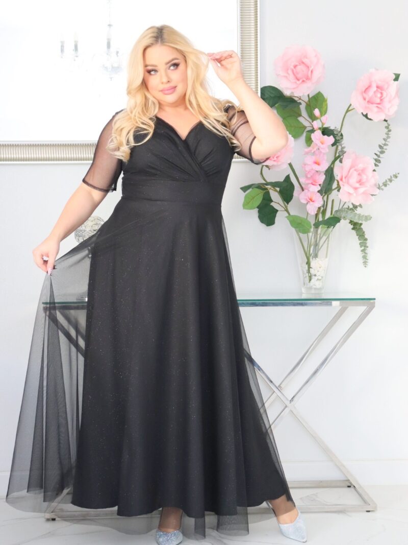 Zanzilla maxi GLAMOUR dół z rozkloszowaniem. Brokat bez obsypywania. Idealnie! Czarna.
