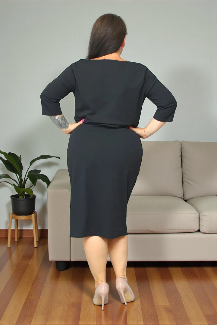 Sukienka Dafne dzianinowa wiązana czarna - obrazek 5