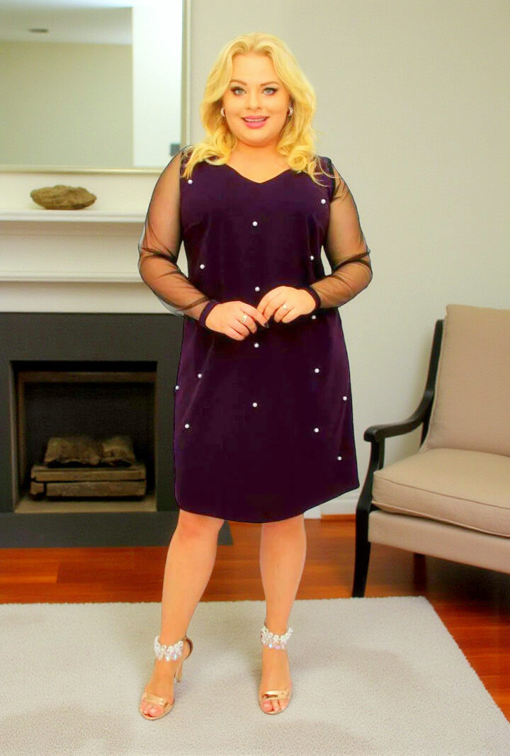 Perła Stylu: odkryj sukienkę Perla, która podkreśli Twoje piękno! Śliwka