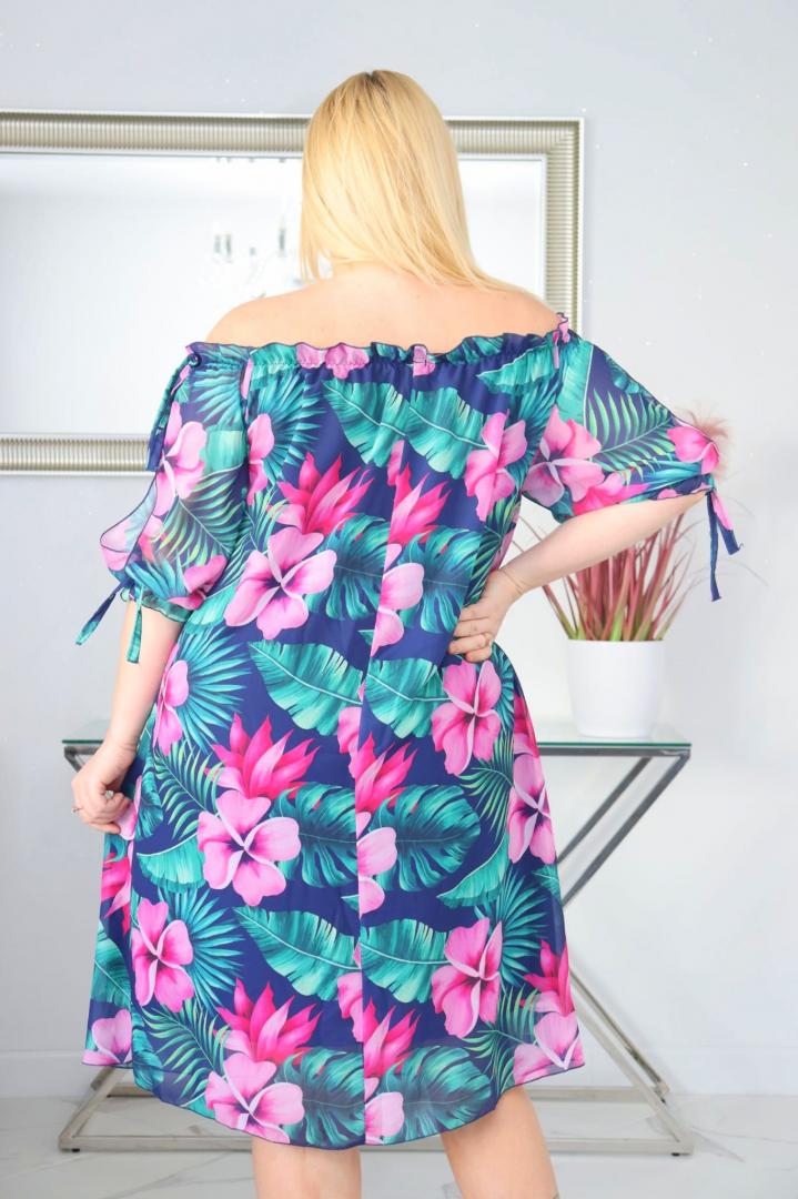 Sukienka Anabela zwiewna szyfonowa tkanina HISZPANKA wzór nr 2 - obrazek 5