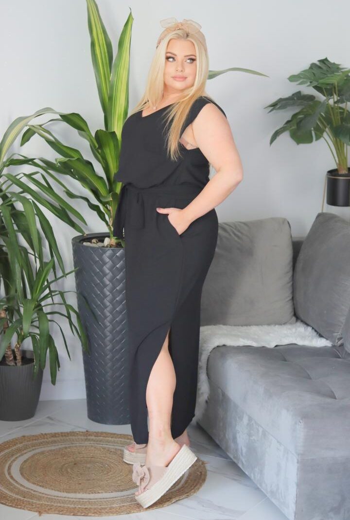 Sukienka Demeter maxi oversize 100% WISKOZA czarna