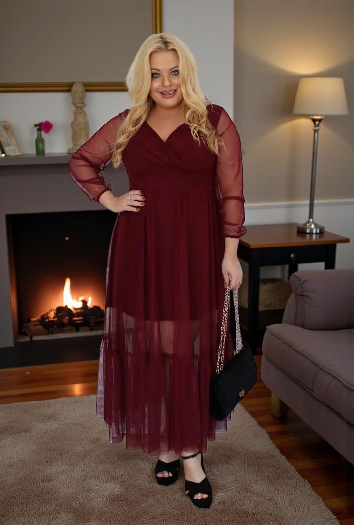 SEKRET LEKKIEJ ELEGANCJI: Sorena, kopertowy dekolt, lekkość motyla i ta romantyczna falbana... Bordowa.