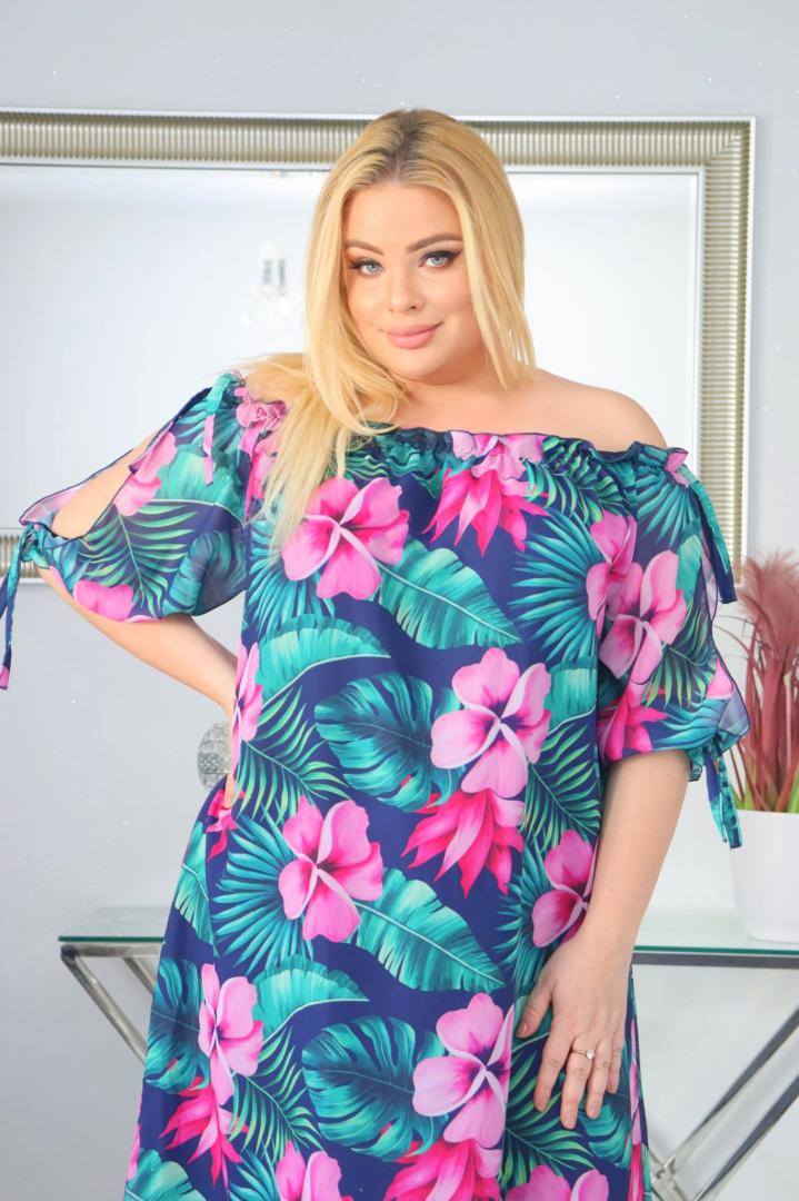 Sukienka Anabela zwiewna szyfonowa tkanina HISZPANKA wzór nr 2 - obrazek 4