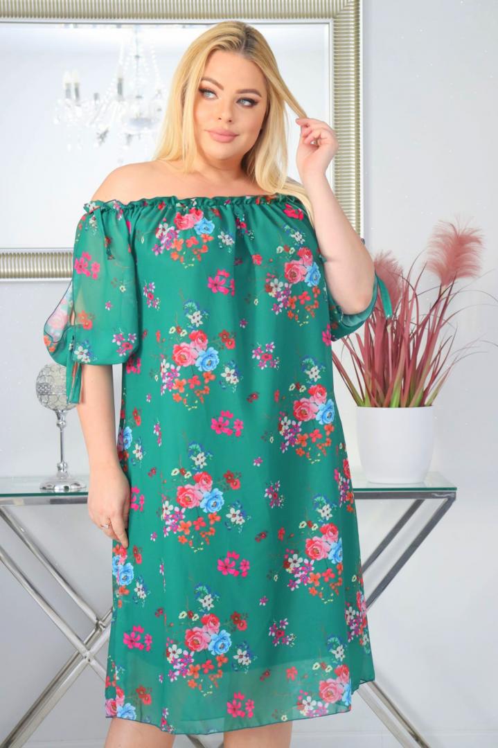 Sukienka Anabela zwiewna szyfonowa tkanina HISZPANKA wzór nr 3 - obrazek 4