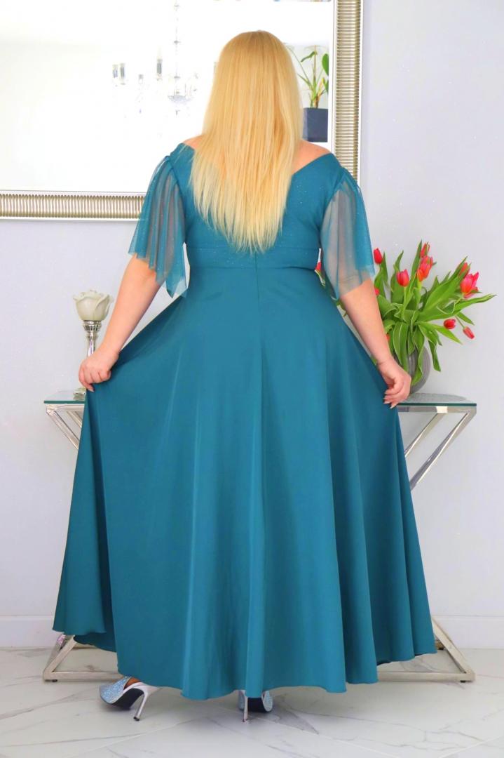 Moira – klasyczna sukienka maxi, która nigdy nie wychodzi z mody! TURKUSOWA - obrazek 5