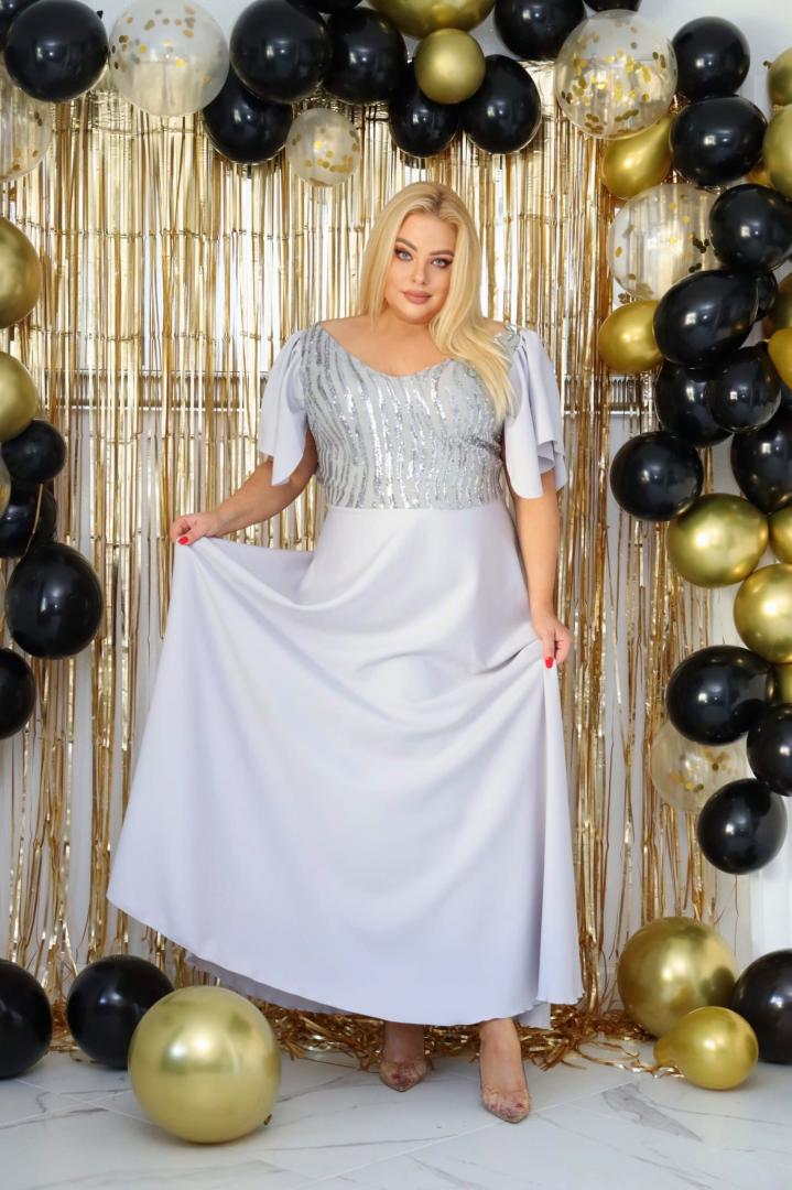 Sukienka "Amelia" – luksusowy blask cekinów, idealna na wielkie wyjścia! SREBRNA PROMOCJA - obrazek 5