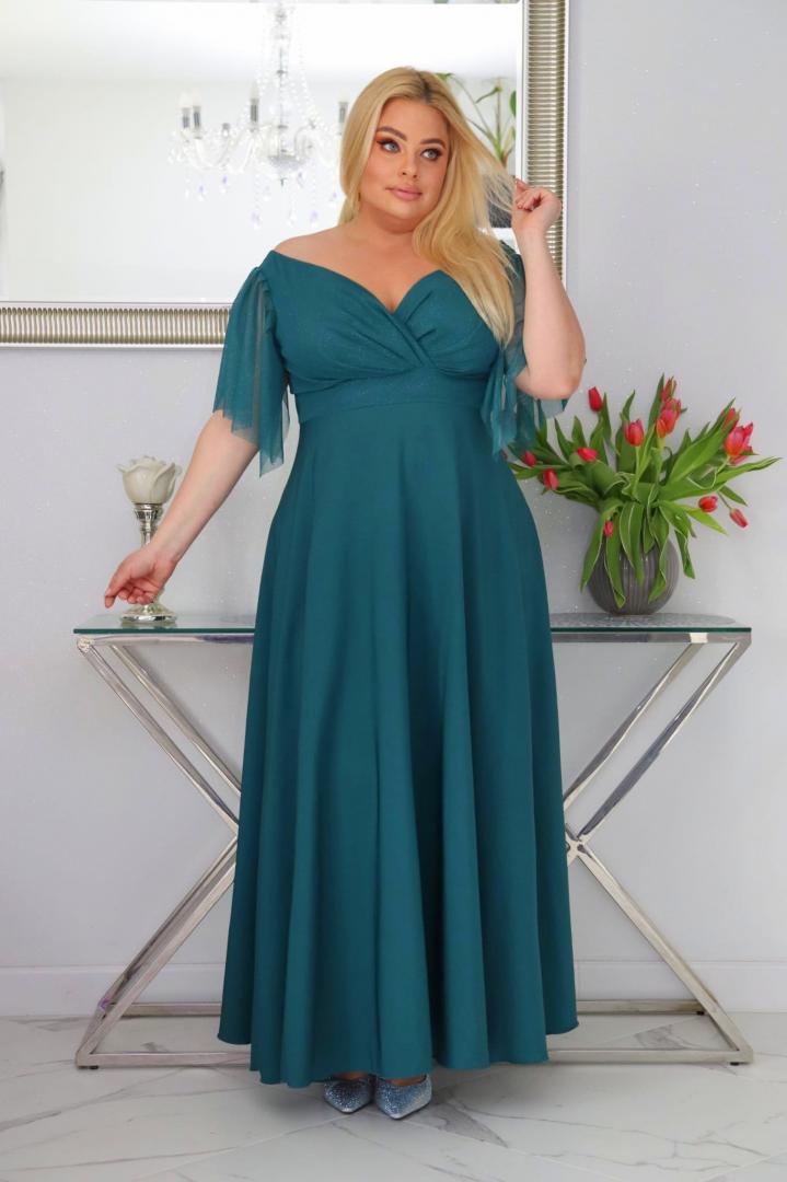 Moira – klasyczna sukienka maxi, która nigdy nie wychodzi z mody! TURKUSOWA - obrazek 3