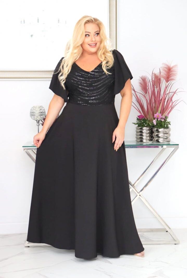 Sukienka "Amelia" – luksusowy blask cekinów, idealna na wielkie wyjścia! CZARNA PROMOCJA