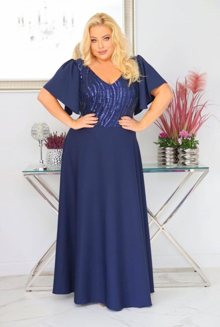 Sukienka "Amelia" – luksusowy blask cekinów, idealna na wielkie wyjścia! GRANATOWA PROMOCJA
