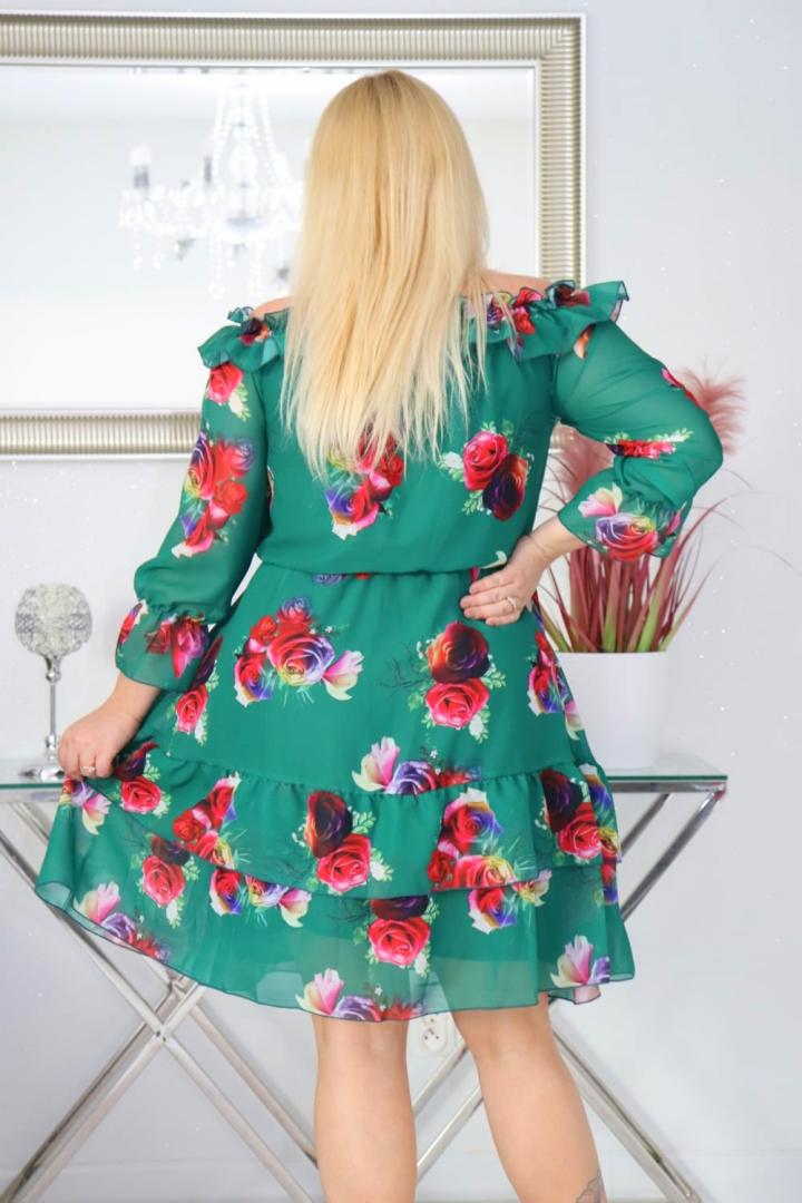 Sukienka Lorissa HISZPANKA rozkloszowana szyfonowa lekka zwiewna wzór numer 3 - obrazek 6