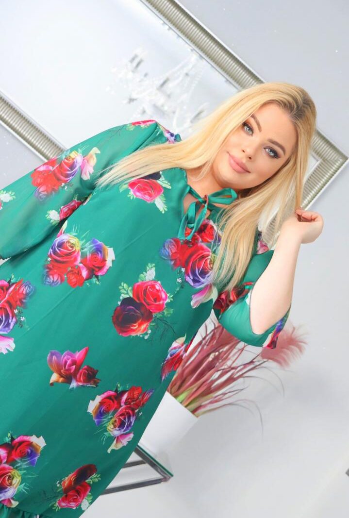 Sukienka Lamera zwiewna lekka szyfonowa z falbanką wzór 5 WYPRZEDAŻ