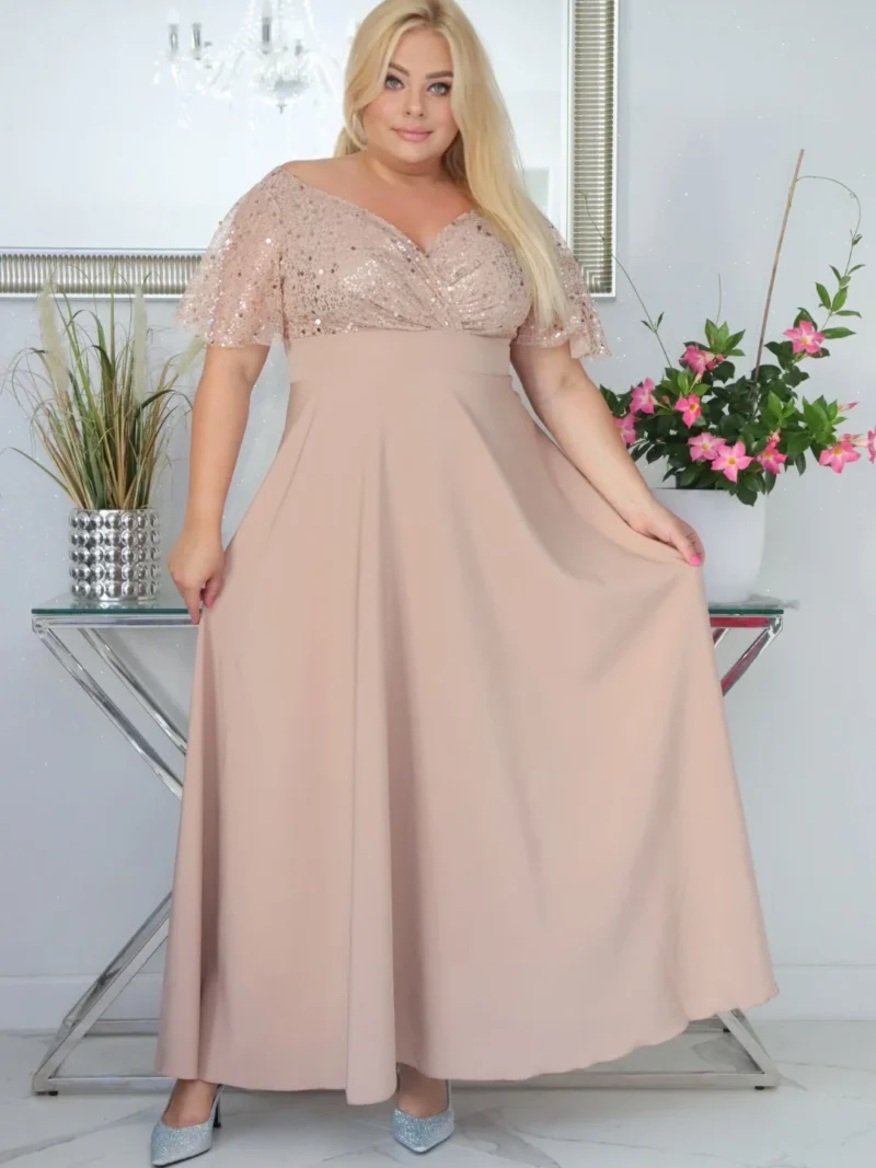 Sukienka Arwena - elegancja, która olśniewa. Kwintesencja wieczorowego blasku! ZŁOTA