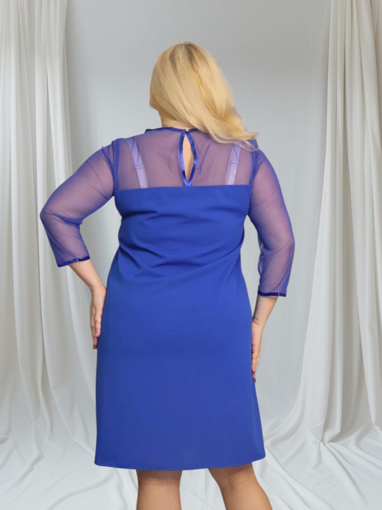 Sukienka Harper trapezowa tiul chabrowa - obrazek 3