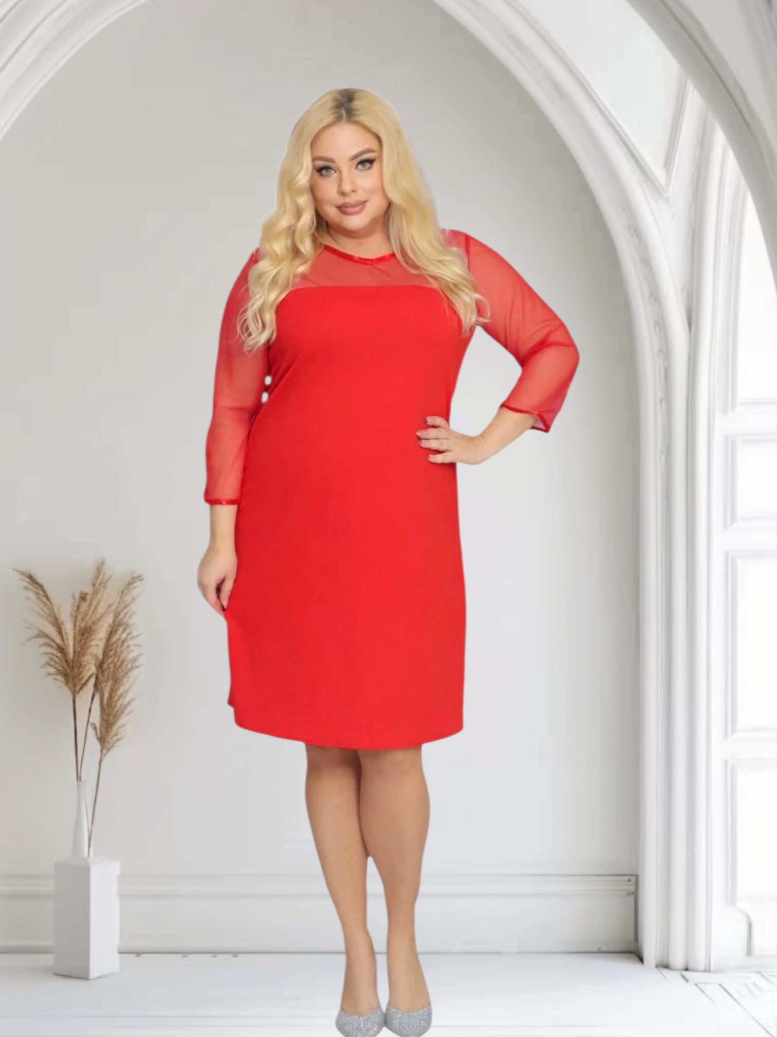 Sukienka Harper trapezowa tiul czerwona