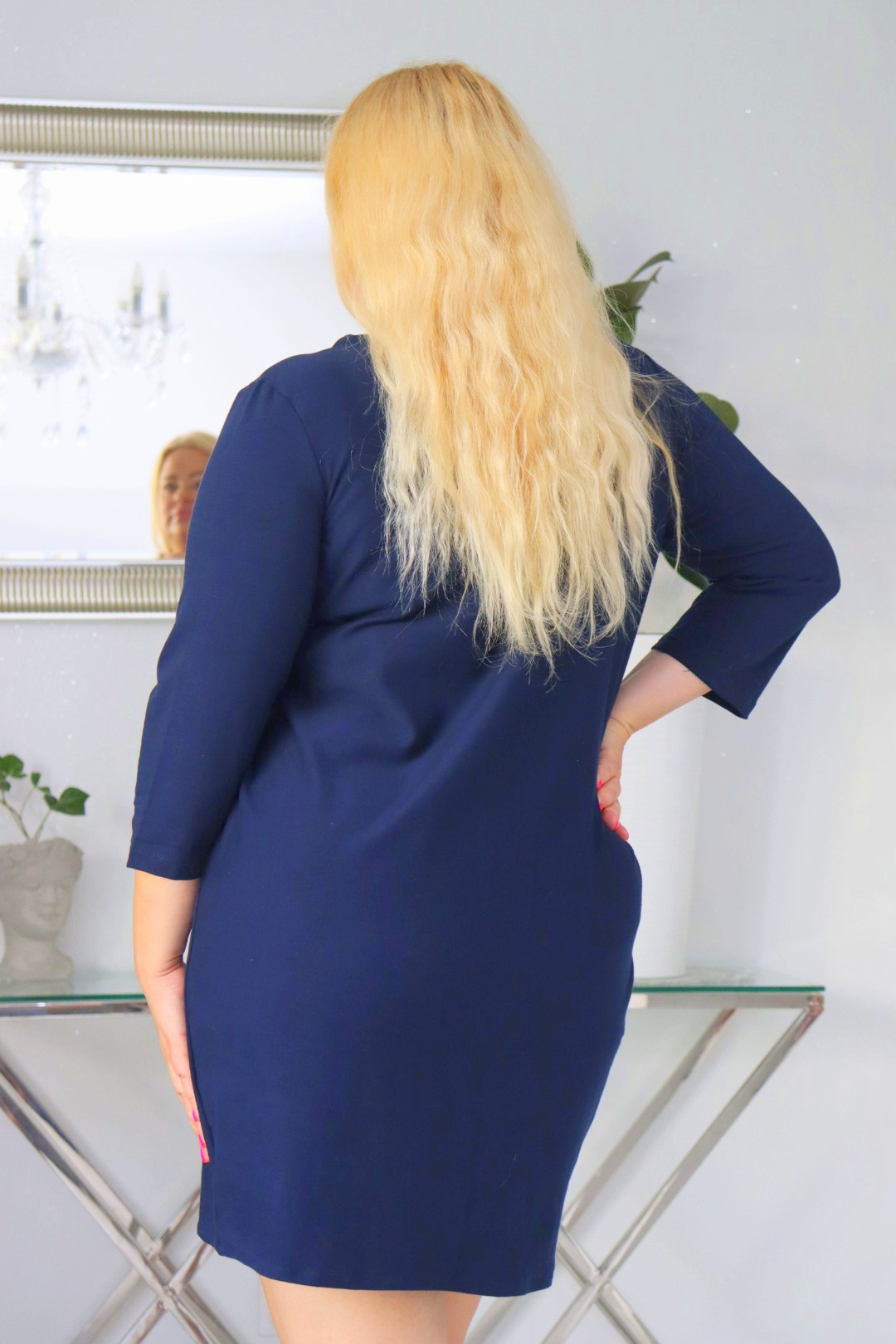 Sukienka MARCELA oversize 100% bawełna GRANAT NATURALNY SKŁAD - obrazek 6