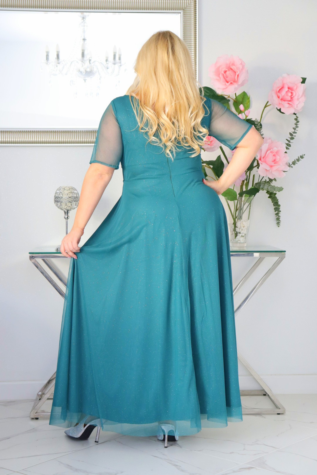 Zanzilla maxi GLAMOUR dół z rozkloszowaniem. Brokat bez obsypywania. Idealnie! Szmaragdowa zieleń. - obrazek 6