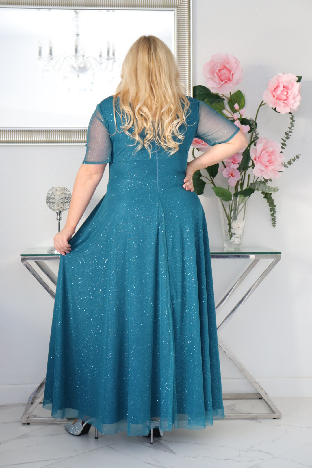 Zanzilla maxi GLAMOUR dół z rozkloszowaniem. Brokat bez obsypywania. Idealnie! Turkusowa. - obrazek 6