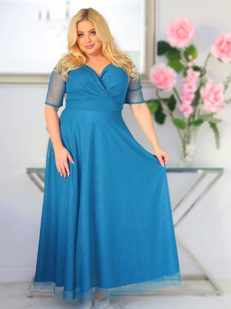 Zanzilla maxi GLAMOUR dół z rozkloszowaniem. Brokat bez obsypywania. Idealnie! Turkusowa.