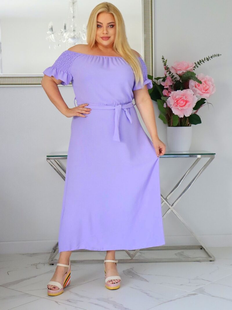 Sukienka Lorenza 100% wiskoza NATURALNY SKŁAD hiszpanka liliowa